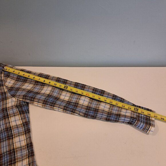 Vince Men's Large 100% Linen Long Sleeve Button Down Plaid Shirt Style M13081062 - Picture 13 of 15